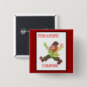 Rock en Roll, Comrade. Vierkante Button 5,1 Cm (Voorkant /achterkant)