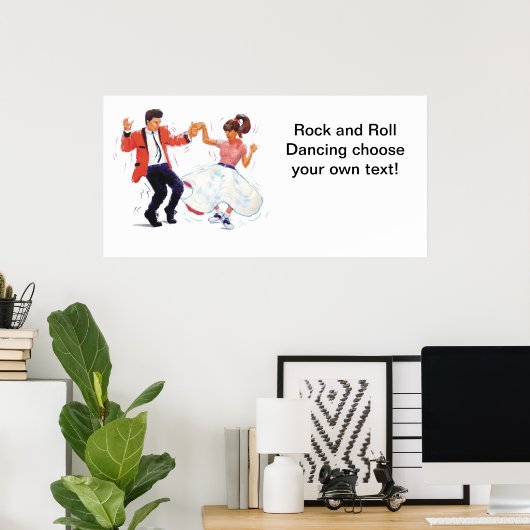 Rock- en Roll-dansbanner Poster (Thuiskantoor)