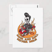 Rock en Roll duiken nooit skelet Briefkaart (Voorkant / Achterkant)