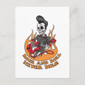Rock en Roll duiken nooit skelet Briefkaart (Voorkant)