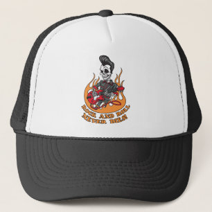 Rock en Roll duiken nooit skelet Trucker Pet
