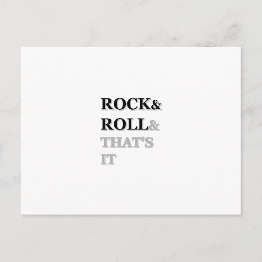 Rock en Roll en dat is het Briefkaart (Voorkant)