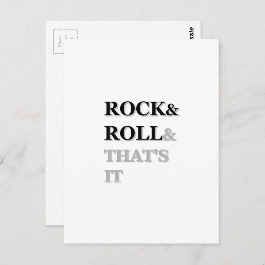 Rock en Roll en dat is het Briefkaart (Voorkant / Achterkant)