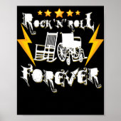 Rock en Roll Forever Funny Rocker Graphic Poster (Voorkant)