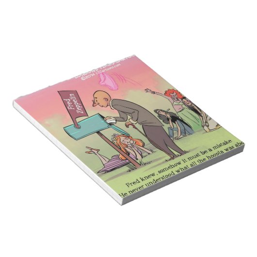 Rock en Roll Fred Funny Notitieblok (Schuin)