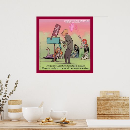 Rock en Roll Fred Funny Poster (Keuken)