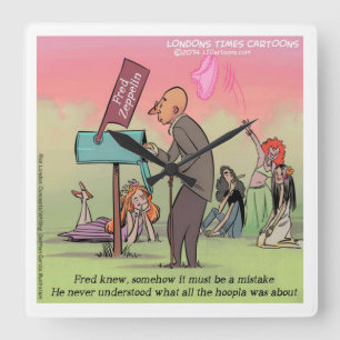 Rock en Roll Fred Funny Vierkante Klok