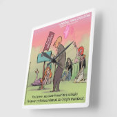 Rock en Roll Fred Funny Vierkante Klok (Hoek)