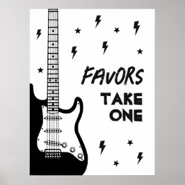 Rock en Roll Gitaar Verjaardag Favorieten Teken Poster