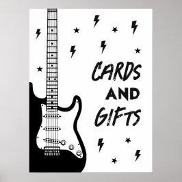 Rock en Roll Gitaar Verjaardagskaarten en Geschenk Poster