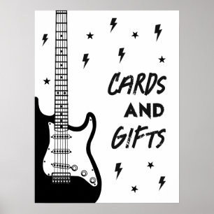 Rock en Roll Gitaar Verjaardagskaarten en Geschenk Poster