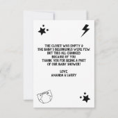 Rock en Roll Guitar Baby shower Hartelijk dank Bedankkaart (Achterkant)