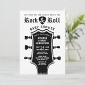 Rock- en Roll Guitar-Baby shower Kaart (Staand voorkant)