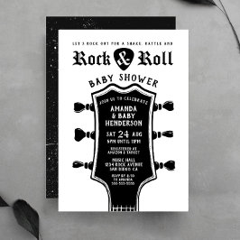 Rock- en Roll Guitar-Baby shower Kaart