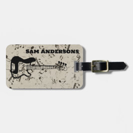 Rock- en Roll Guitar-geluidsgolven Bagagelabel