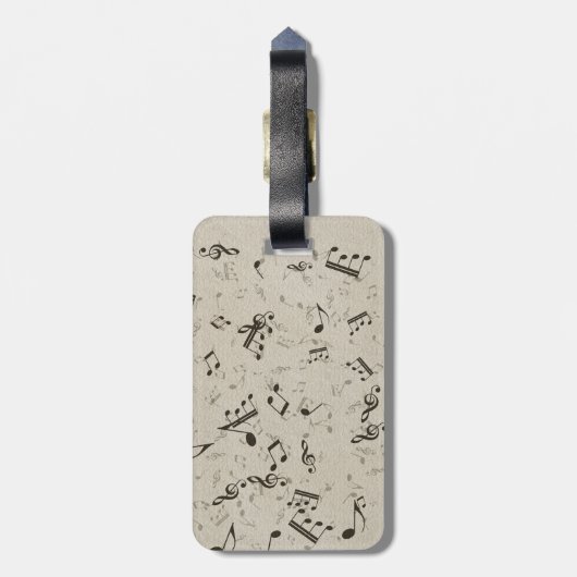 Rock- en Roll Guitar-geluidsgolven Bagagelabel (Achterkant verticaal)