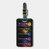 Rock- en Roll Guitar-geluidsgolven Bagagelabel (Voorkant verticaal)