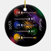 Rock- en Roll Guitar-geluidsgolven Keramisch Ornament (Achterkant)