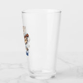 Rock en Roll Guitar Owl in Jumpsuit Cartoon Glas (Links)