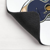 Rock en Roll Guitar Owl in Jumpsuit Cartoon Muismat (Hoek)