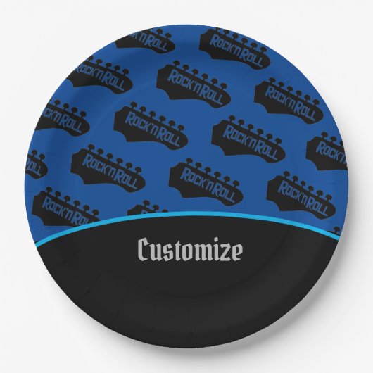 Rock en Roll Guitar Pattern 2 Papieren Bordje (Voorkant)