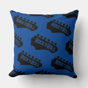 Rock en Roll Guitar Pattern Blue Kussen