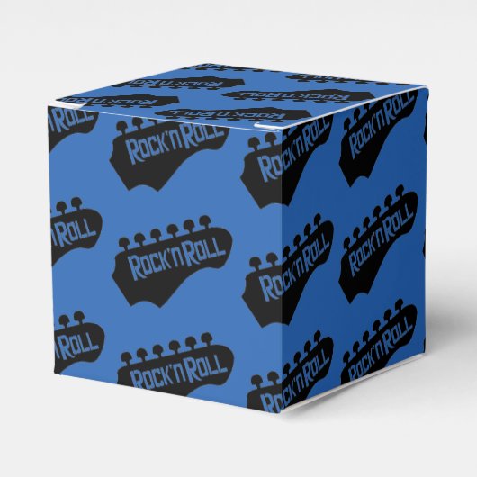 Rock- en Roll Guitar Pattern Cube Favor Box Bedankdoosjes (Voorkant Zijde)