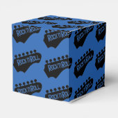 Rock- en Roll Guitar Pattern Cube Favor Box Bedankdoosjes (Achterkant)