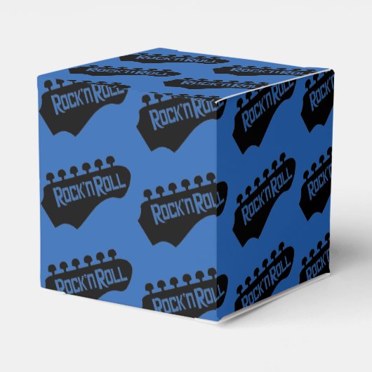 Rock- en Roll Guitar Pattern Cube Favor Box Bedankdoosjes (Achterkant)