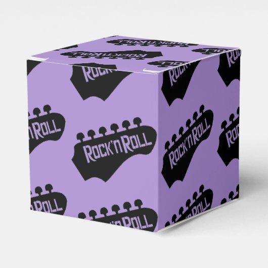 Rock- en Roll Guitar Pattern Cube Favor Box Bedankdoosjes (Voorkant Zijde)