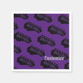 Rock en Roll Guitar Pattern Napkins Servet (Voorkant)