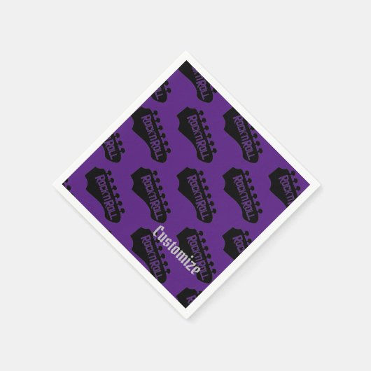 Rock en Roll Guitar Pattern Napkins Servet (Hoek)