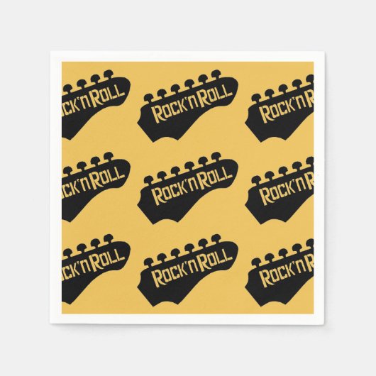 Rock en Roll Guitar Pattern Napkins Servetten (Voorkant)