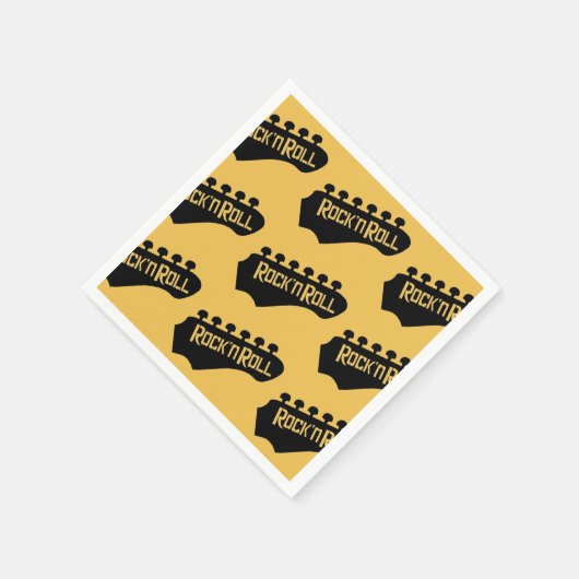 Rock en Roll Guitar Pattern Napkins Servetten (Hoek)