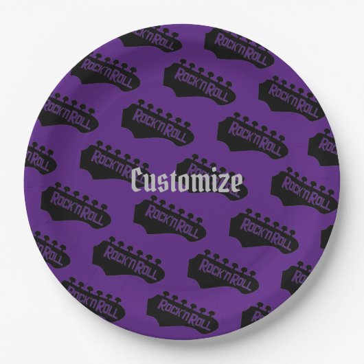 Rock- en Roll Guitar-pattern Papieren Bordje (Voorkant)