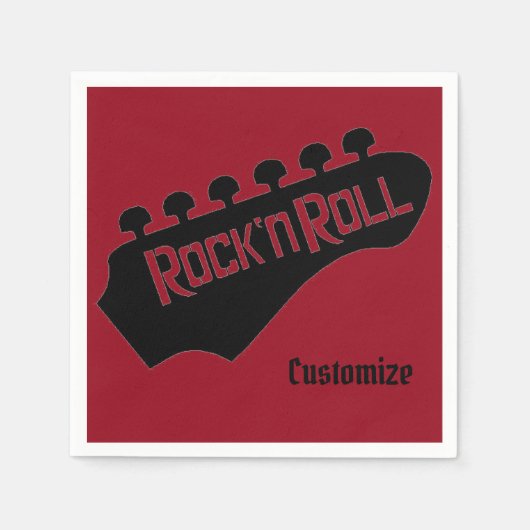 Rock en Roll Guitar Personalized Napkins Servet (Voorkant)