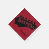Rock en Roll Guitar Personalized Napkins Servet (Hoek)