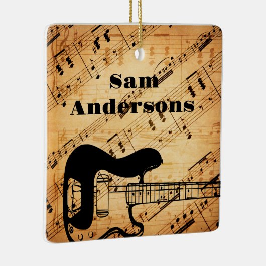 Rock- en Roll Guitar Sound Wave  Keramisch Ornament (Rechts)