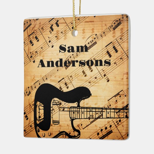 Rock- en Roll Guitar Sound Wave  Keramisch Ornament (Links)