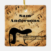 Rock- en Roll Guitar Sound Wave  Keramisch Ornament (Voorkant)