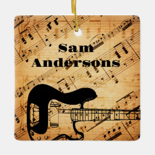 Rock- en Roll Guitar Sound Wave  Keramisch Ornament