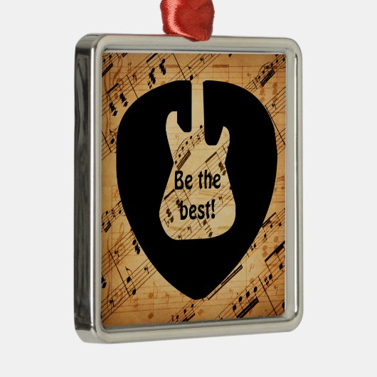 Rock- en Roll Guitar Sound Wave  Metalen Ornament (Rechts)