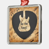 Rock- en Roll Guitar Sound Wave  Metalen Ornament (Links)