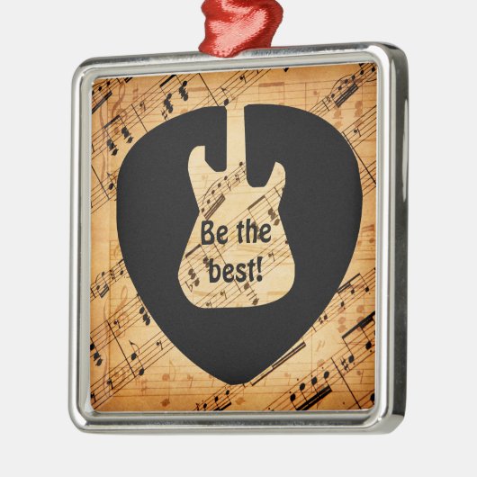 Rock- en Roll Guitar Sound Wave  Metalen Ornament (Links)