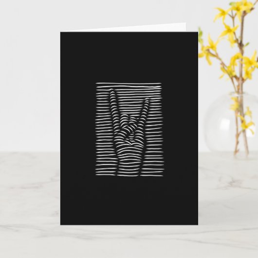 Rock en Roll Hand Kaart (Gele Bloem)