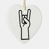 Rock en Roll Hand Keramisch Ornament (Rechts)