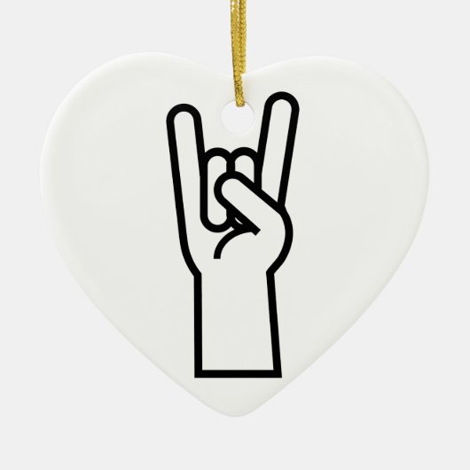 Rock en Roll Hand Keramisch Ornament (Voorkant)