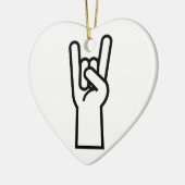 Rock en Roll Hand Keramisch Ornament (Links)