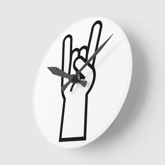 Rock en Roll Hand Ronde Klok (Hoek)
