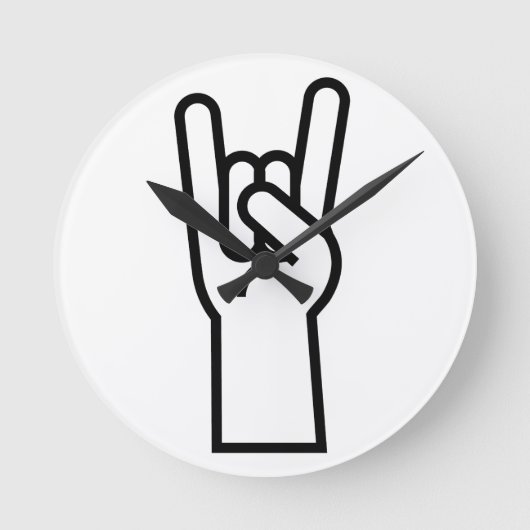 Rock en Roll Hand Ronde Klok (Voorkant)